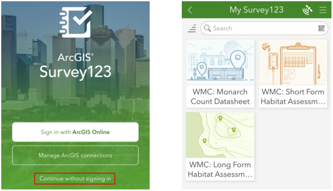 Get started with ArcGIS Survey123